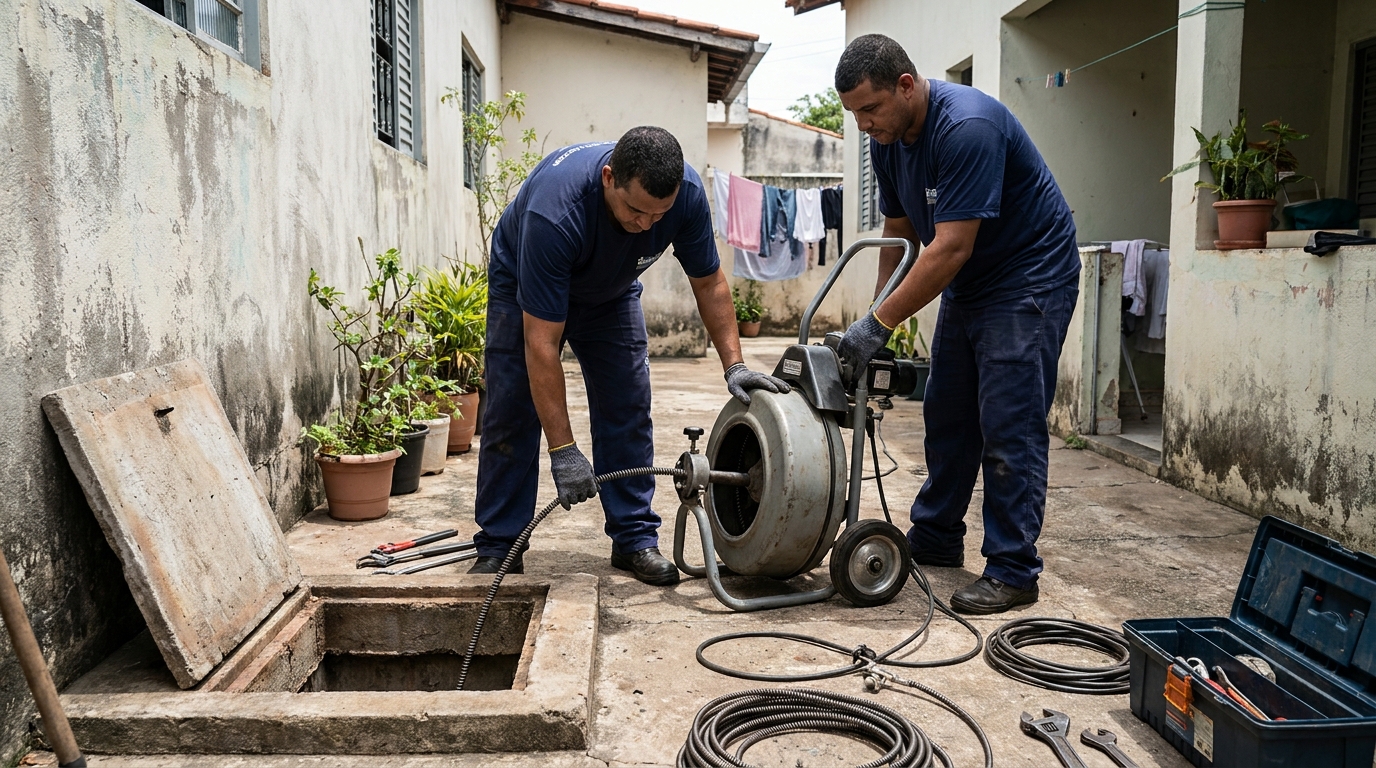 Desentupimento de Coluna Sanitária no Centro, Niterói‑RJ