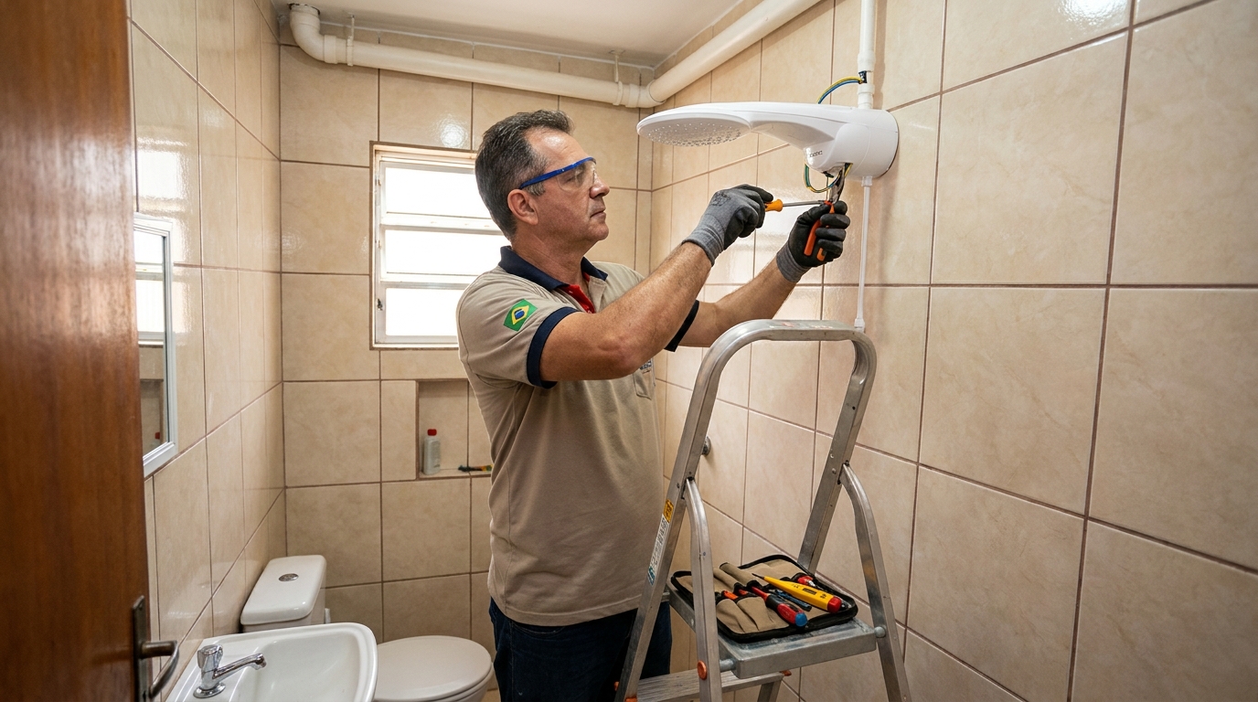 Substituição de Chuveiro Antigo em Niterói‑RJ
